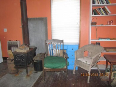 Living room with woodstove