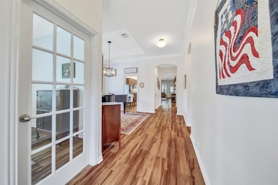 Light-filled entry with classic Craftsman trim and