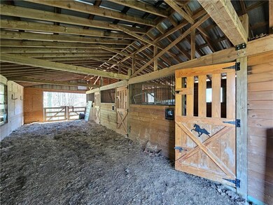View of horse barn