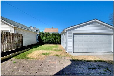 Back yard / New two car garage