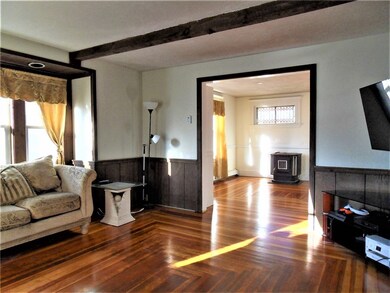 Living room to dining room - newly refinished hard