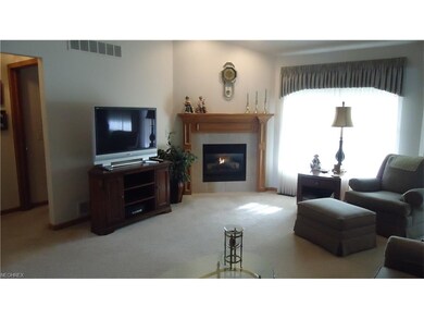 great room with gas fireplace