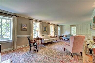 Living Room with Wainscoting and Chair Rail.