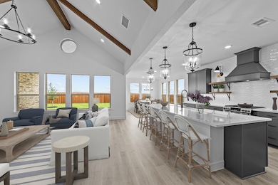 Stunning stained ceiling beams in main living area
