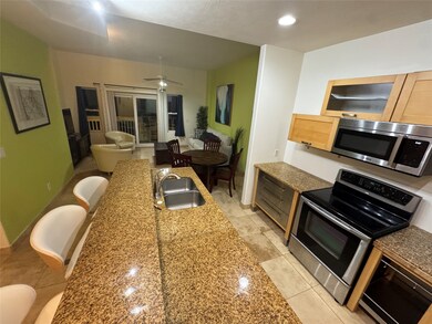 View from the kitchen towards the balcony.