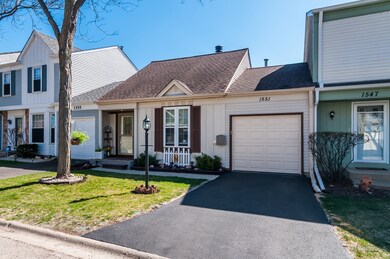 front with private attached garage