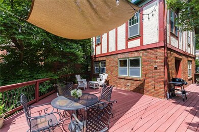 Spacious deck with Atrium doors from kitchen.