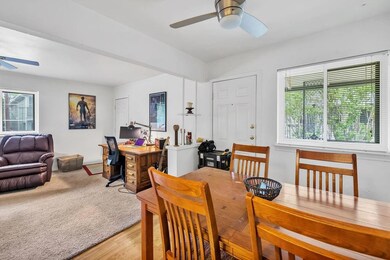 Dining space featuring light hardwood / wood-style