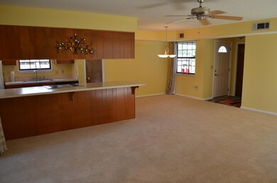 living room & kitchen to the front door