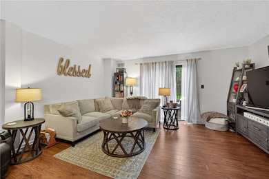 Living room with patio door