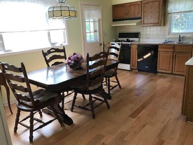 kitchen has so much light coming thru! Beautiful f