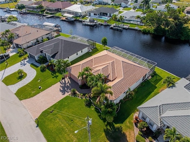 Aerial view of residential area with a nearby body of water