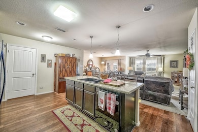 Kitchen featuring dishwashing machine, sink, hardw
