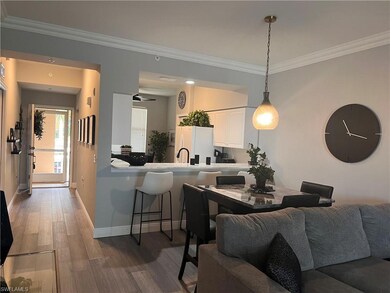 Dining area with very modern light fixtures