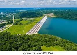 The damn of the Brookville Lake, photographer unkn