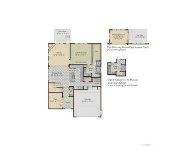 First Floor Layout - home has the optional screen 