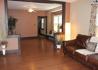 View of the living and dining rooms from the front
