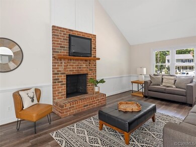 Dramatic Brick Fireplace