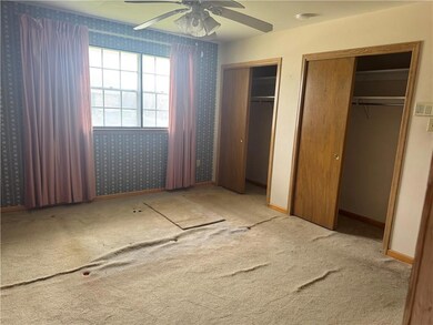 The primary bedroom is in the front of the house