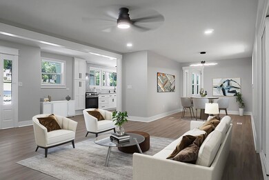 living room looking into dining and kitc