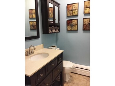 Beautiful updated half bath on main floor.