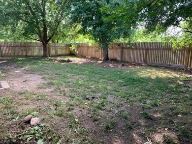 Fenced in backyard