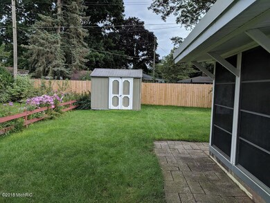 Side yard with shed