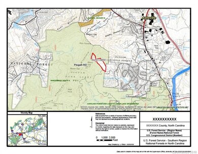 Forest Service map with property outlined in red.