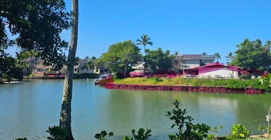 Photo of the waterfront house from across the stre
