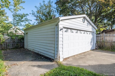 View of detached garage