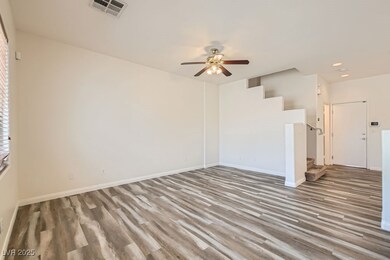 Open Great room with newer luxury vinyl floors, ce