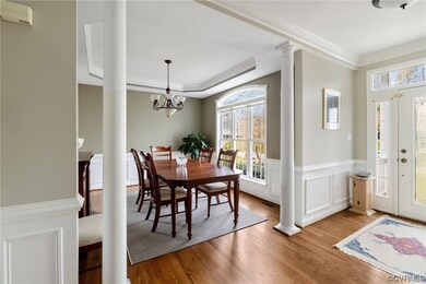 Dining room with light hardwood / wood-style floor