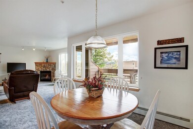 Dining area with view out to surrounding mountains