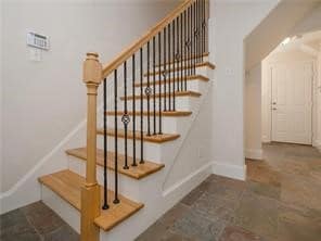 Staircase with baseboards