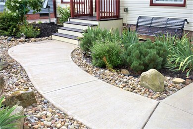 New concrete driveway and walk way