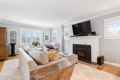 Family room with warming fireplace