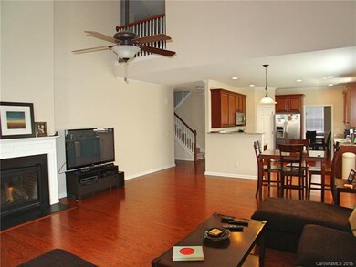 Gas fireplace, open to loft area