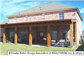 cypress beamed ceilings and posts, covered patio e
