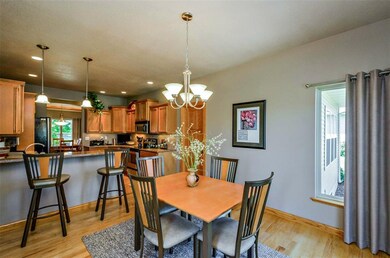 Kitchen with granite counters, ceramic backsplash,