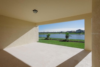 Screened covered lanai with water view