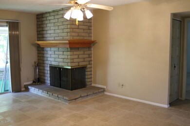 Family room & fireplace