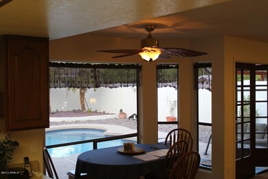 Dining room overlooking pool