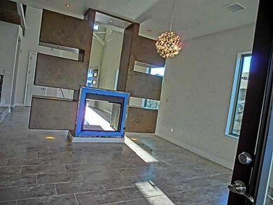Dining Room. double sided fireplace