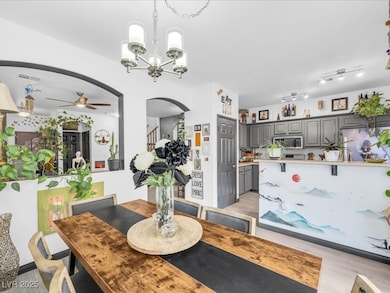 Dining space featuring light wood-style flooring,