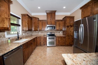 Large kitchen with custom-built-in cabinets