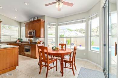 Breakfast nook with mountain views