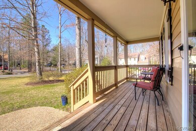 Covered, full country front porch
