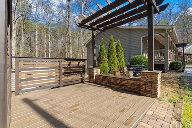 Wooden deck with a pergola