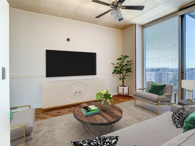 living room virtually staged