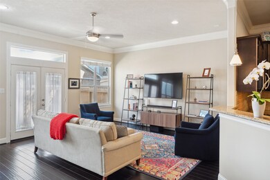 The living room gets tons of natural light from th